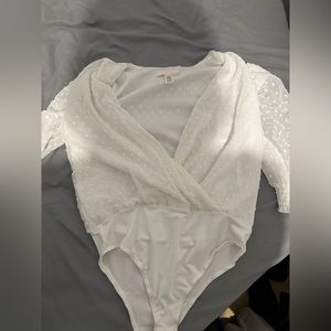 White pocky dot bodysuit